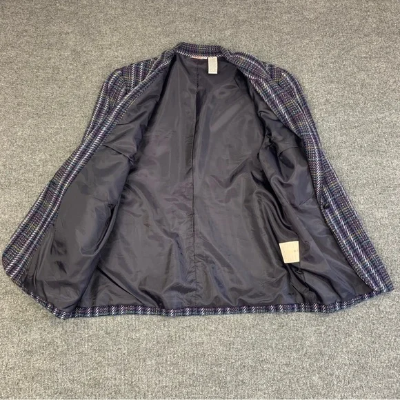 Y2K Alia Petites Wool Blend Plaid Blazer - Picture 5 of 9